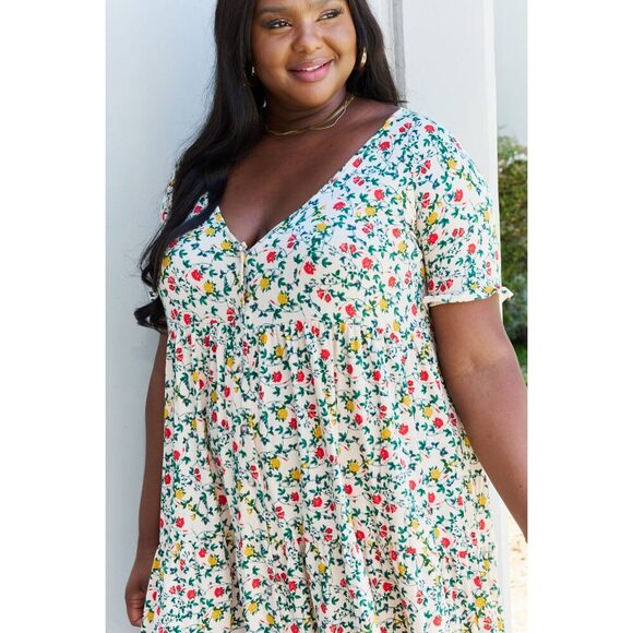Follow Me V-Neck Ruffle Sleeve Floral Dress - Picture 11 of 11